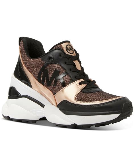 michael kors fulton shoes rose gold|michael kors gold sneakers women.